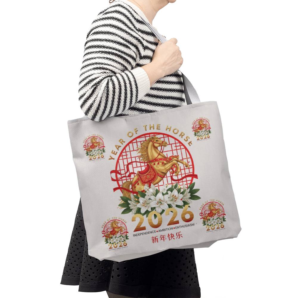 Year of the Horse Tote Bag, 2026 Zodiac Lunar New Year Keepsake!
