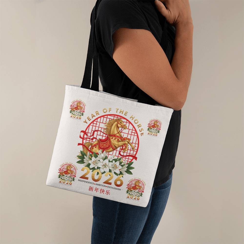 Year of the Horse Tote Bag, 2026 Zodiac Lunar New Year Keepsake!