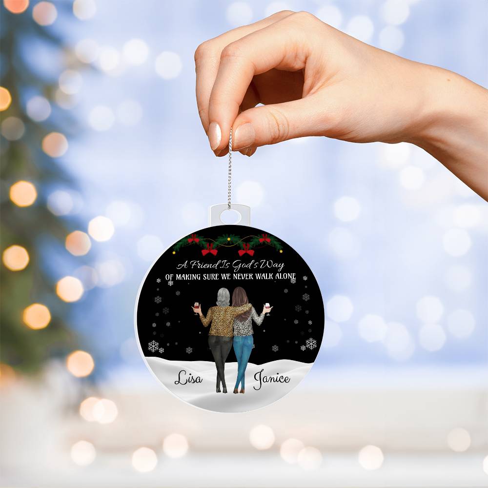 Personalized Acrylic Ornament, Custom Christmas Keepsake, Unique Gift for Friends, Holiday Decoration