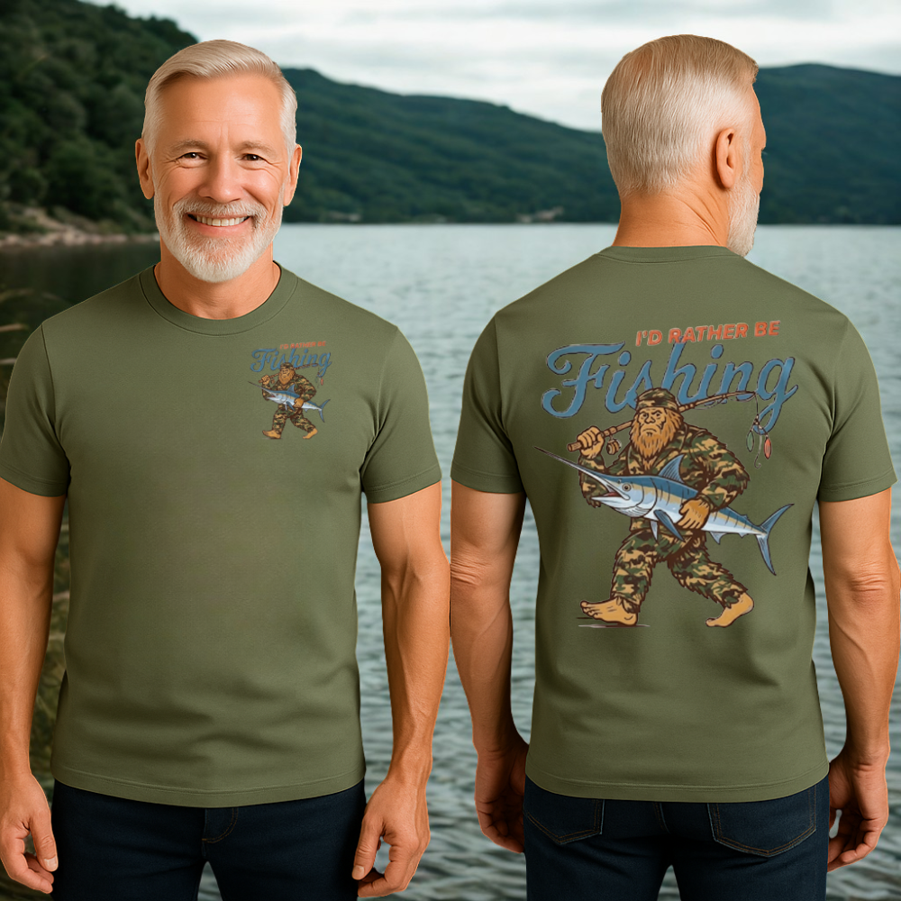 Bigfoot Fishing Shirt - Funny Sasquatch Tee for Enthusiasts