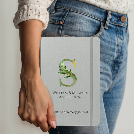 Personalized Anniversary Journal for Couples – Custom Initial & Names Journal – Romantic Keepsake Gift for Him or Her