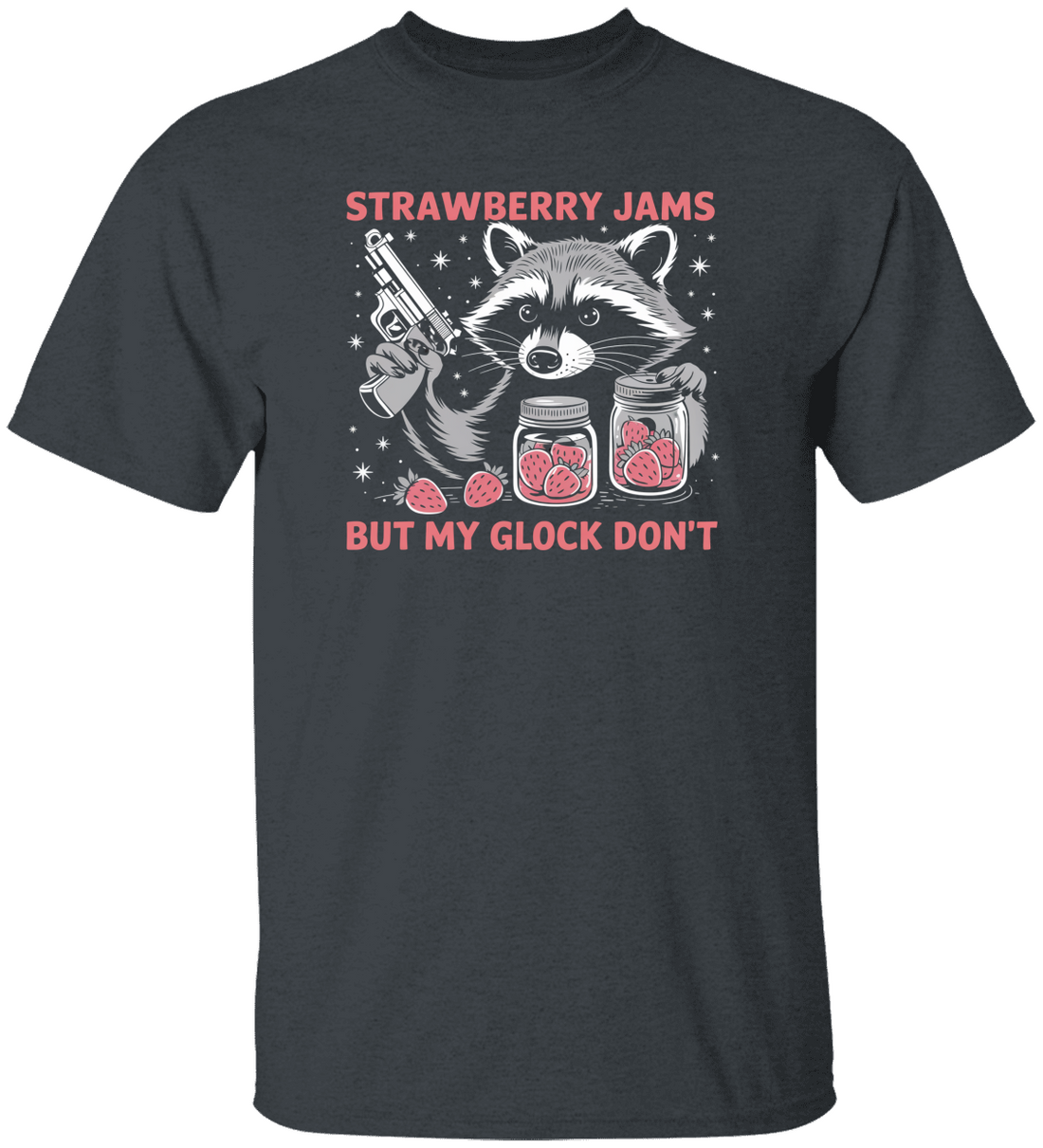 Retro-style graphic tee features a fearless racoon, Funny Animal Pun T-Shirt!