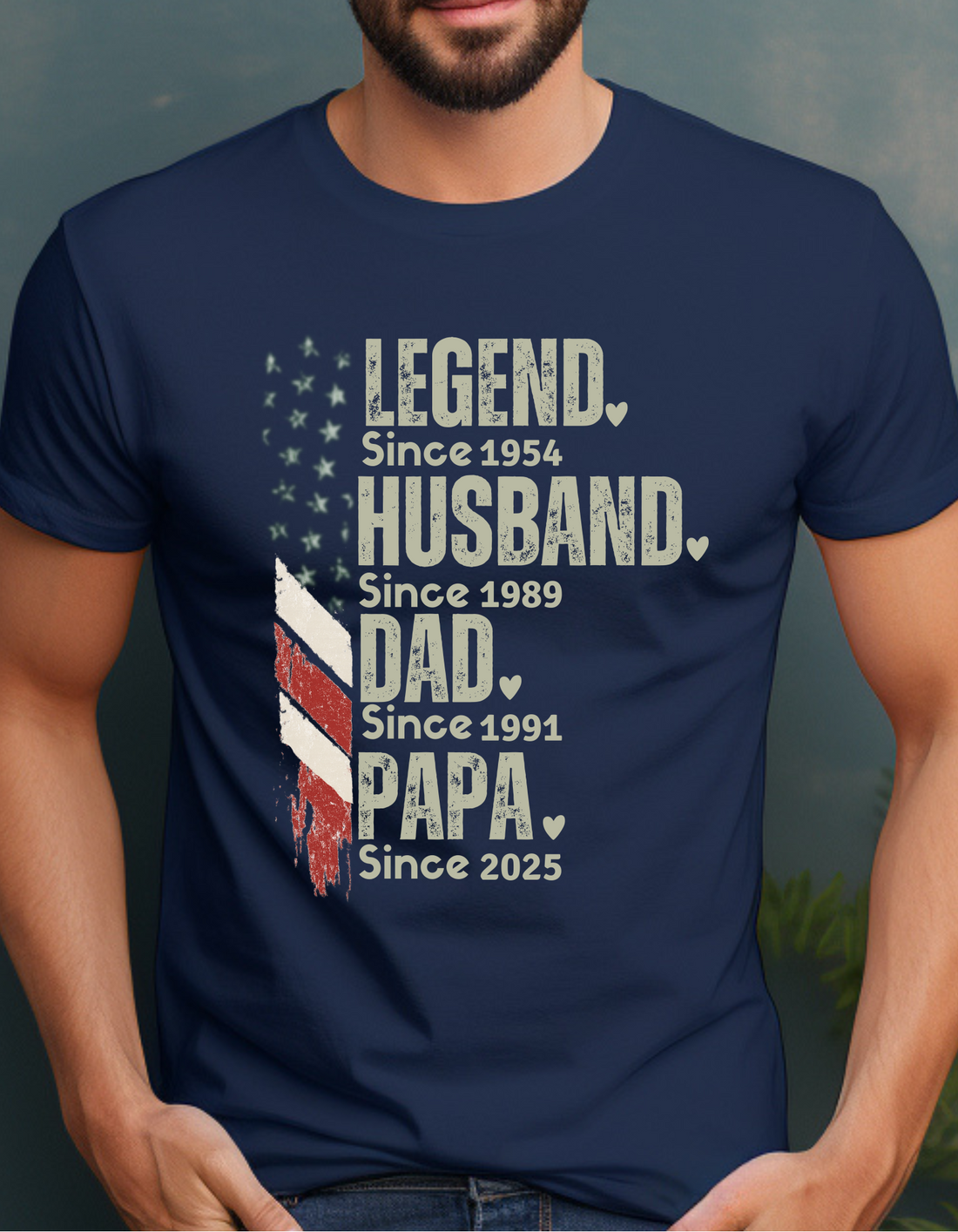 Papa Dad T-Shirt, The Man The Legend Tee, Gift for Papa, Personalized Father's Day Shirt, Birthday Gift for Dad, Men's Cotton Tee