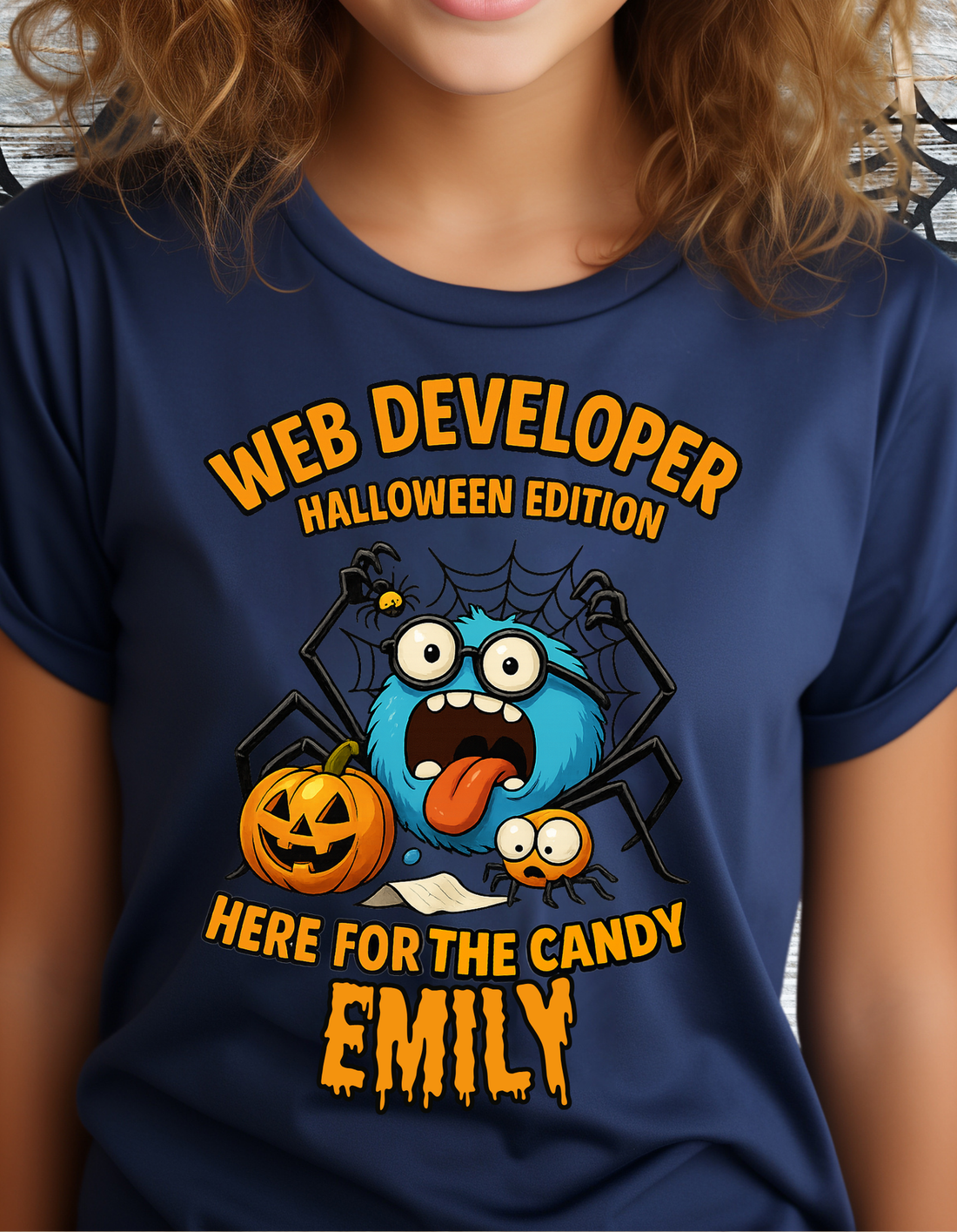 Funny Cute, Personalize Youth Halloween graphic T-Shirt| Tote Bag