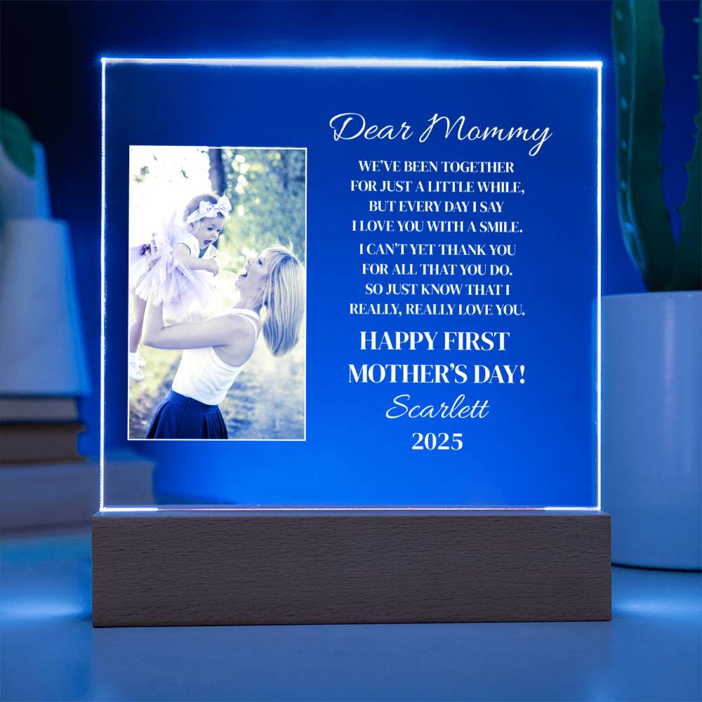 Personalized "Dear Mommy" Acrylic Nite Lite Plaque
