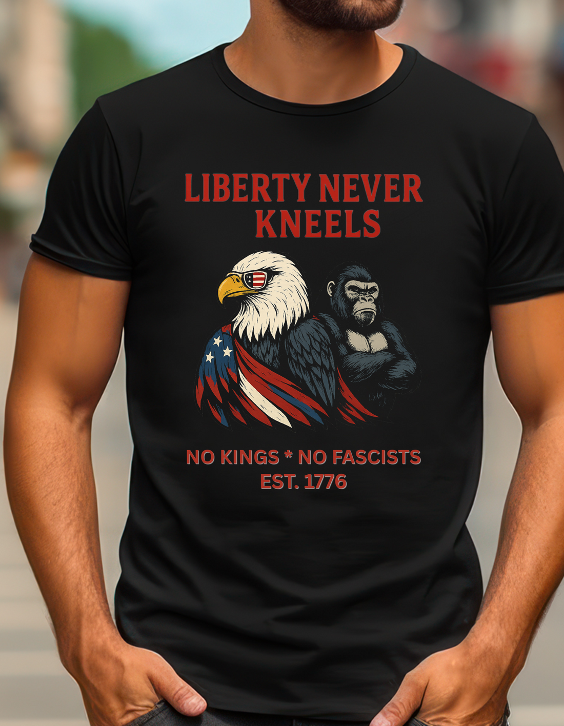 No Kings in America Shirt, Patriotic Graphic Shirt, 4th of July Shirt