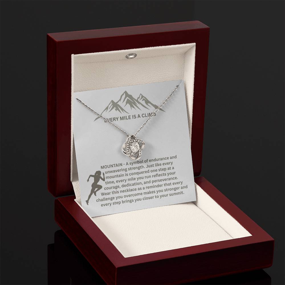 Every Mile Is a Climb – A Symbol of Strength & Perseverance - Love Knot Necklace