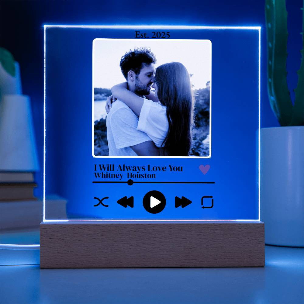 Personalized Song Acrylic Square Plaque | Weddings | Anniversary | Birthdays