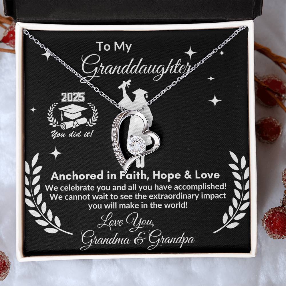 Personalized To My Granddaughter "2025 Graduate" Forever Love Necklace!