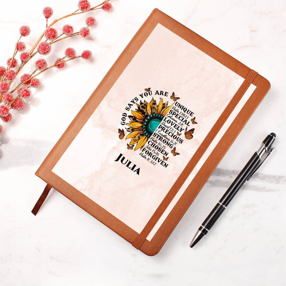 Personalized Leather Journal, Coworker Gift, Mentor Gift, Christmas Gift Graphic Journal