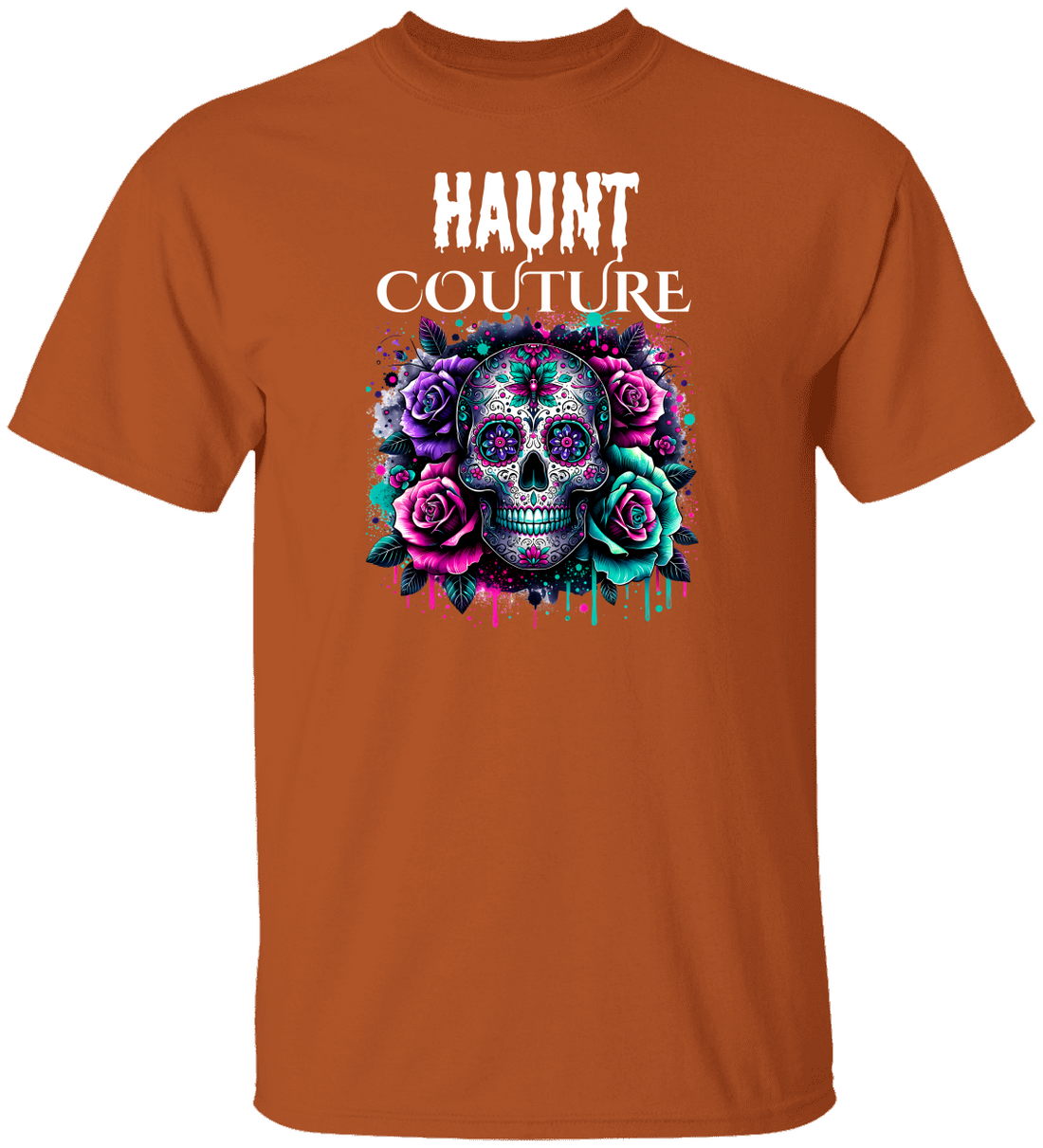 Skull & Roses Graphic Halloween Tee Haunt Couture reveal.”