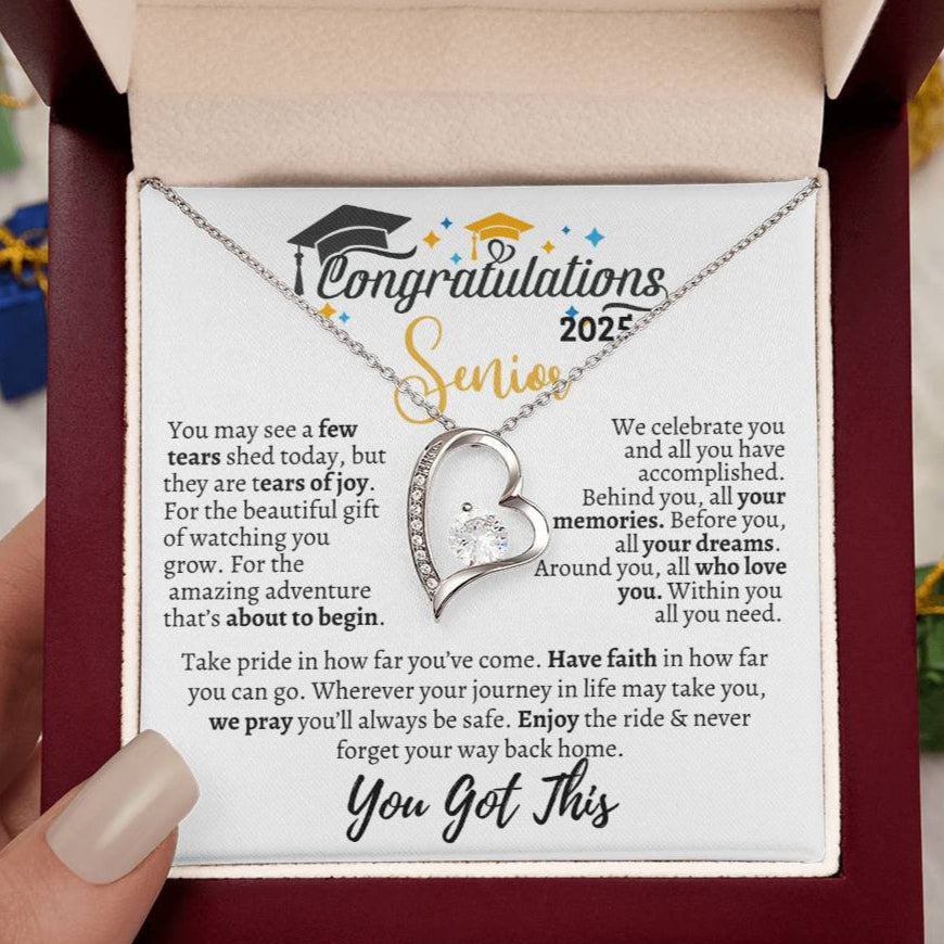 Graduation necklace, Graduation gift, "Congratulations Class of 2025" | Forever Love Necklace