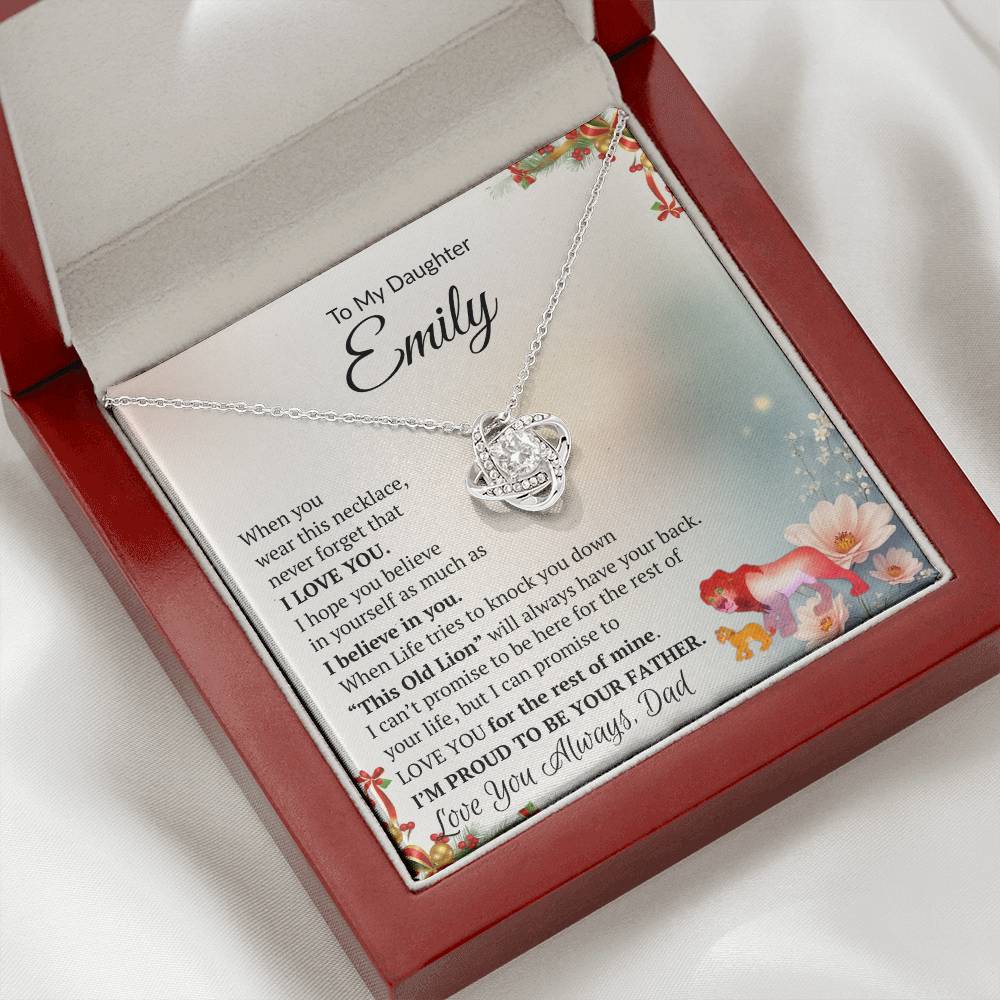 To My Daughter Love Knot Necklace, Love Dad! Beautiful Gift for Daughter!