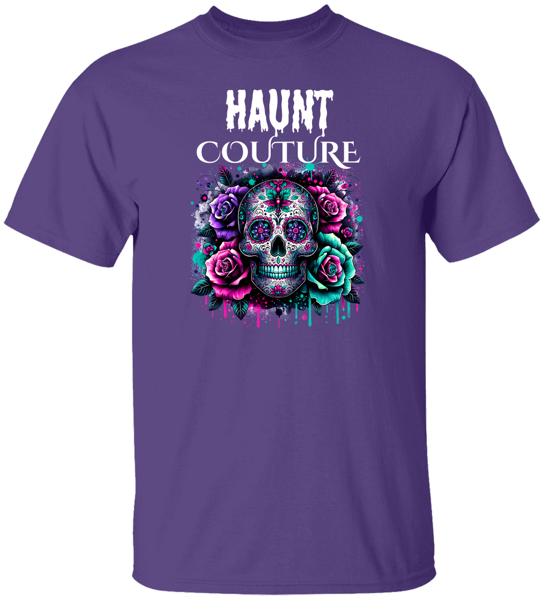 Skull & Roses Graphic Halloween Tee Haunt Couture reveal.”