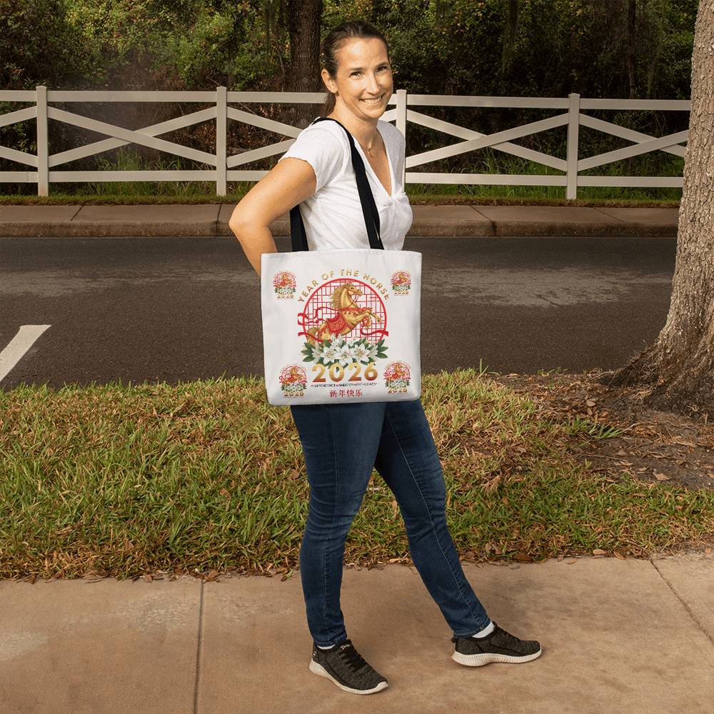 Year of the Horse Tote Bag, 2026 Zodiac Lunar New Year Keepsake!