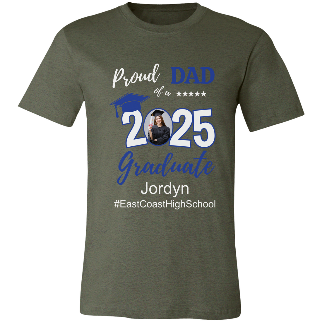 Proud Family T-Shirt, Personalized 2025 Grad Tees, 2025 Graduate Custom Photo Graduate Tee