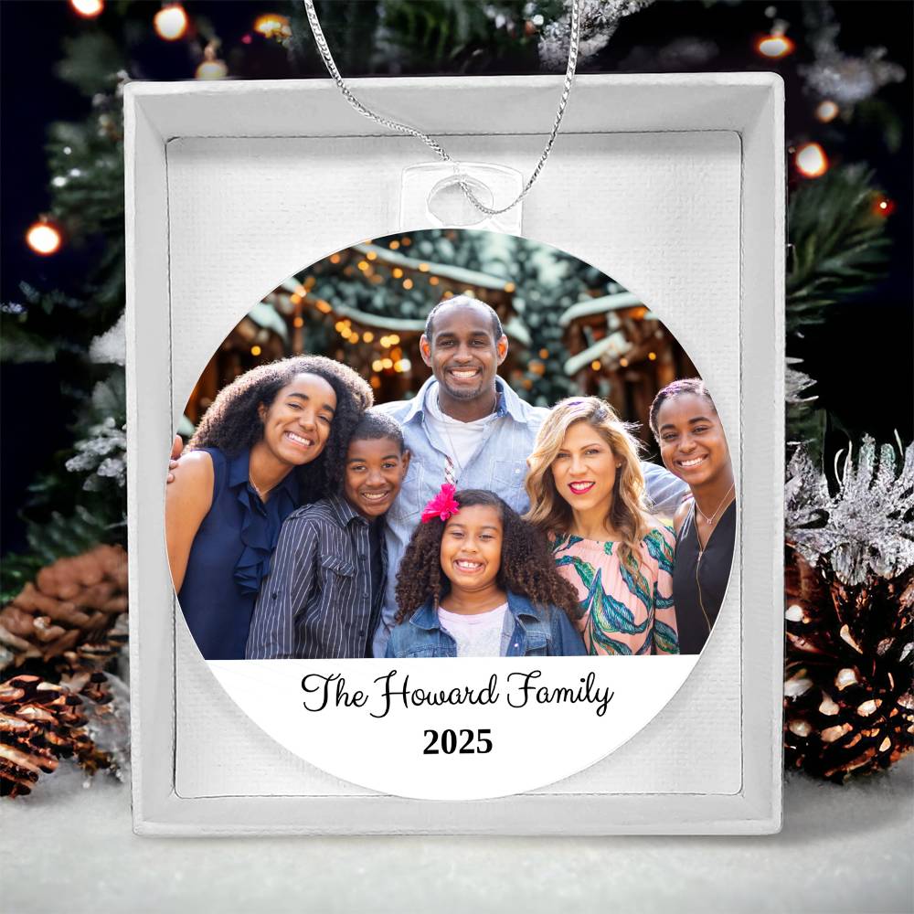 Custom Family Photo Christmas Ornament – Personalized Holiday Keepsake 2025