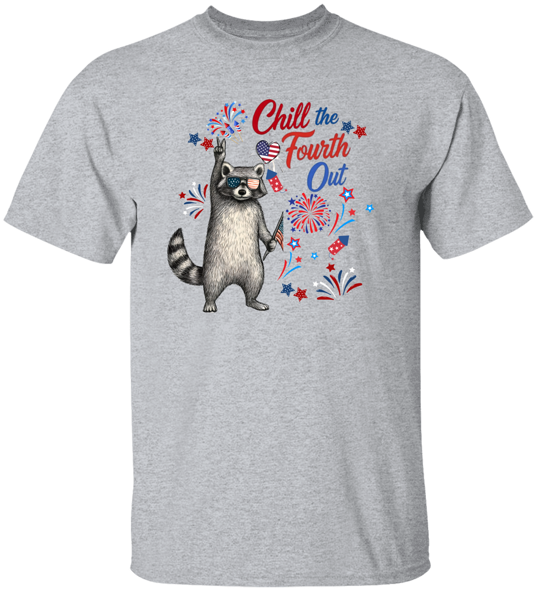 Chill The Fourth Out Shirt, Funny Raccoon Fourth of July t-Shirt, 4th of July Shirt