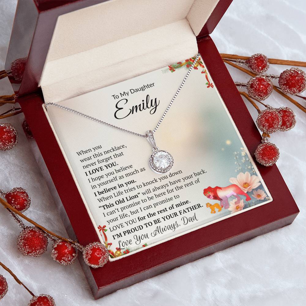 Eternal Hope Necklace Gift for Daughter, “My Precious Daughter, My Forever Pride”