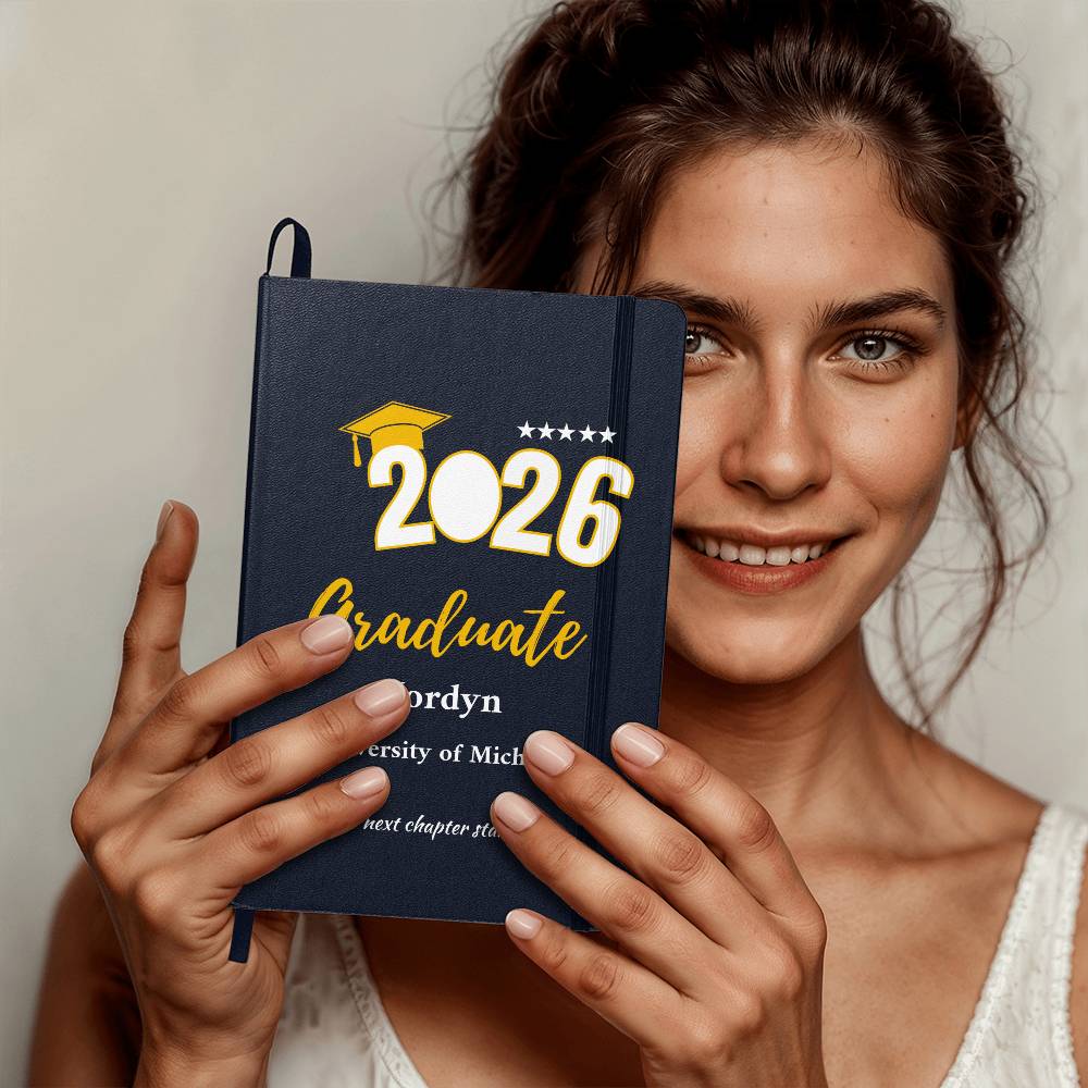 Personalized Graduation Journal – Custom Class of 2026 Notebook – Graduate Gift with Name & School – Senior Keepsake Ambassador Bound Journal