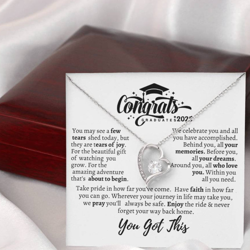 Graduation necklace, Graduation gift, "Congratulations Class of 2025" | Forever Love Necklace