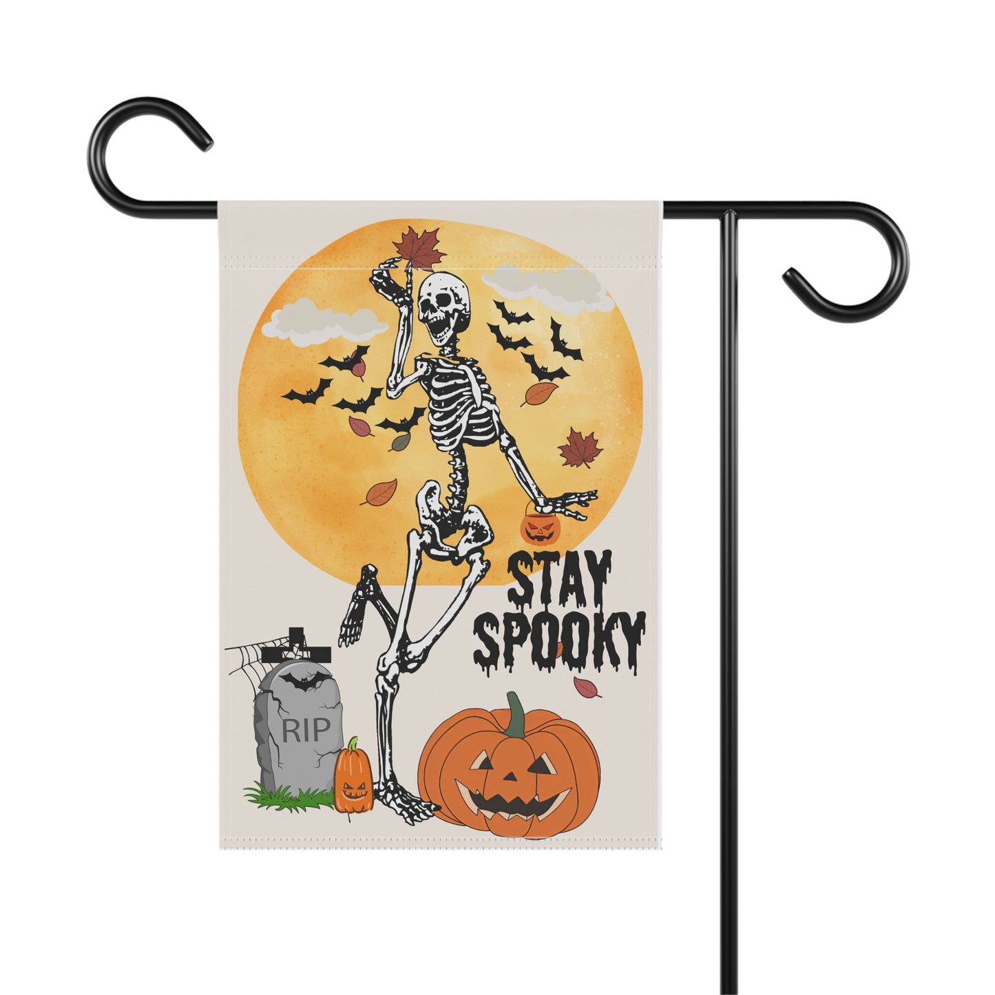 Halloween Skeleton Garden Flag |Funny Fall Garden Flag | Autumn Garden Flag | House Banner