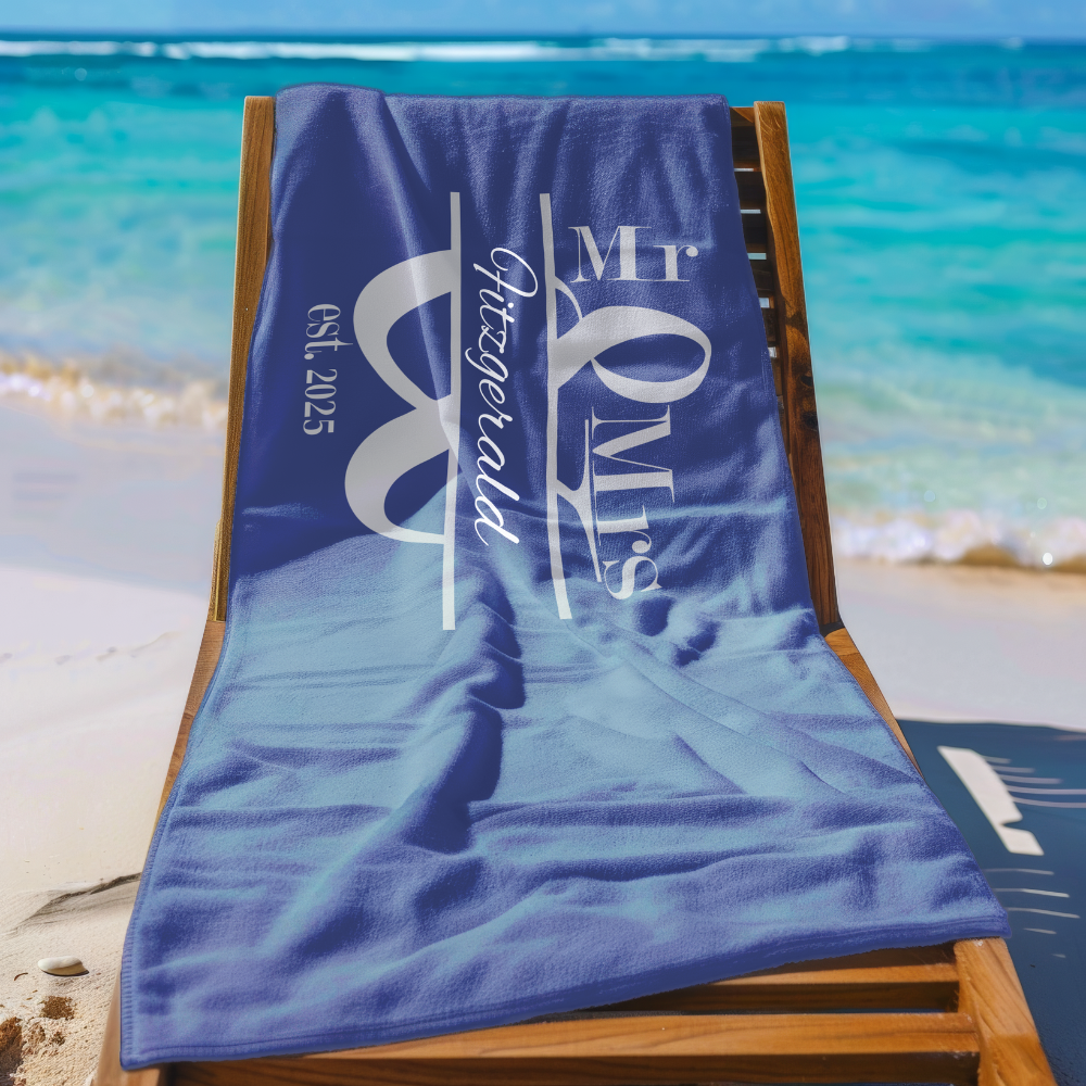 Mr. and Mrs. Vacation and Summer Beach Towel | Bridal Gift!