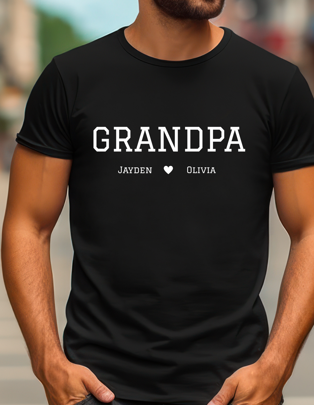 Custom Grandpa Shirt with Grandkids Names, Customized Father's Day Gift for Grandparent