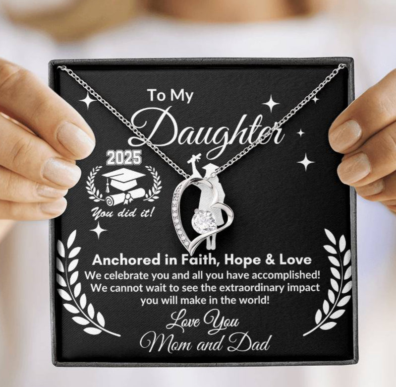 Personalized To My Daughter "2025 Grad" Forever Love Necklace !