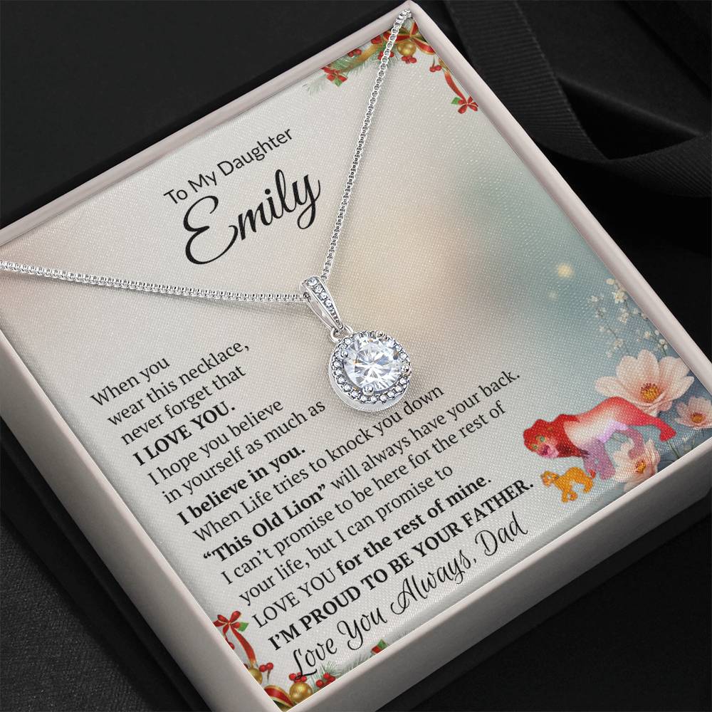 Eternal Hope Necklace Gift for Daughter, “My Precious Daughter, My Forever Pride”