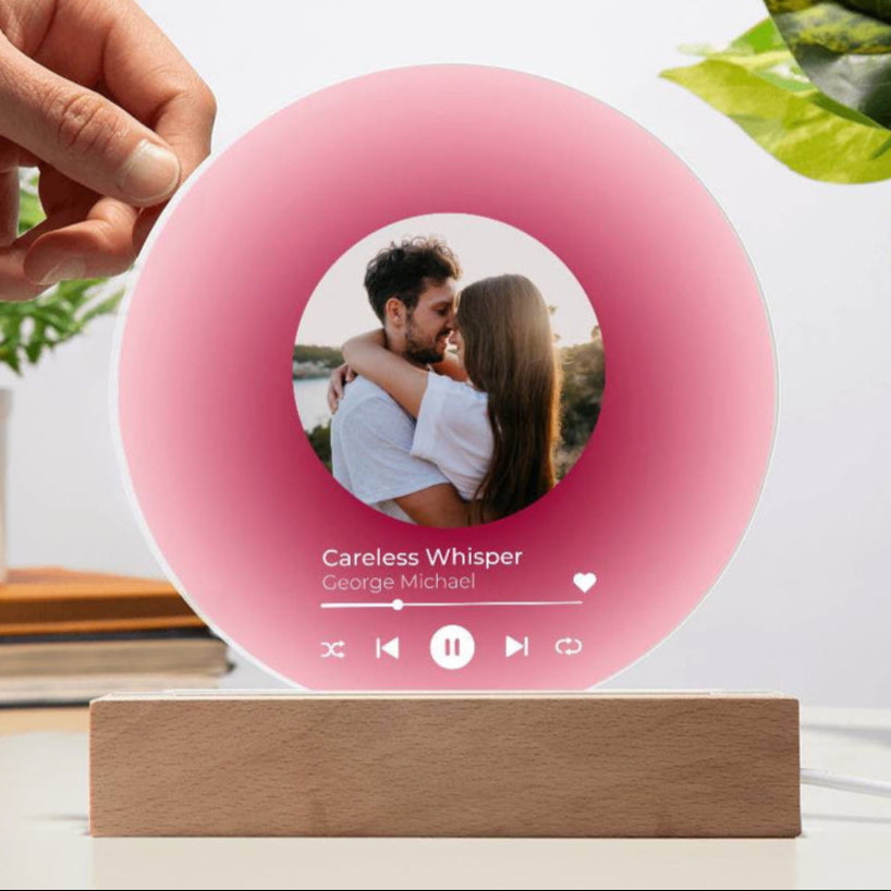 Personalized Acrylic Vinyl Record with Photo and Song Plaque