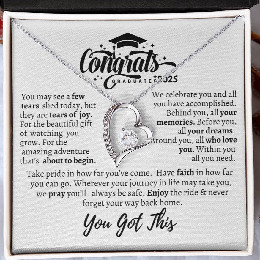 Graduation necklace, Graduation gift, "Congratulations Class of 2025" | Forever Love Necklace