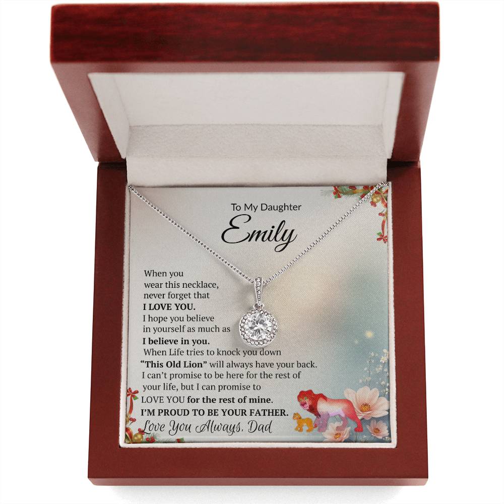 Eternal Hope Necklace Gift for Daughter, “My Precious Daughter, My Forever Pride”