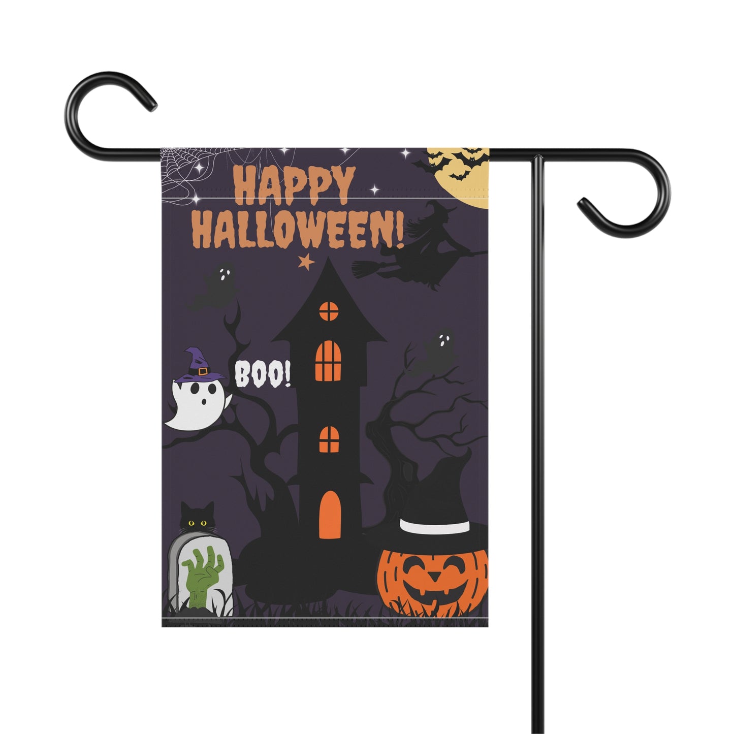 Halloween Haunted House Garden Banner