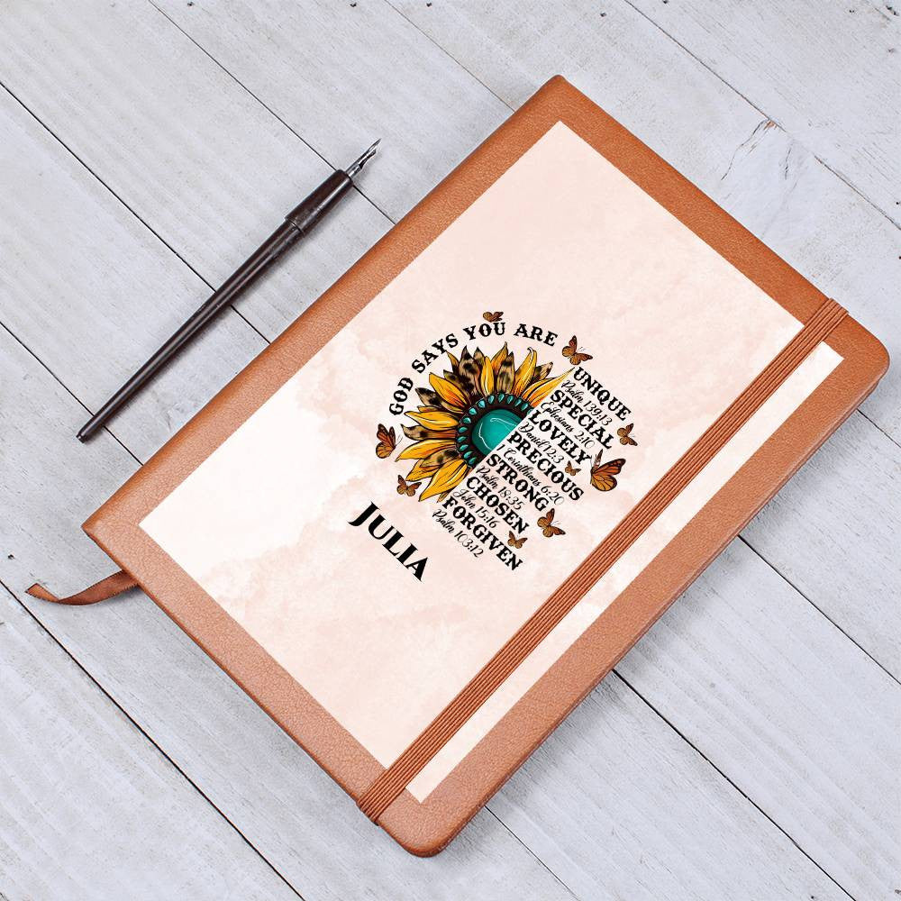 Personalized Leather Journal, Coworker Gift, Mentor Gift, Christmas Gift Graphic Journal