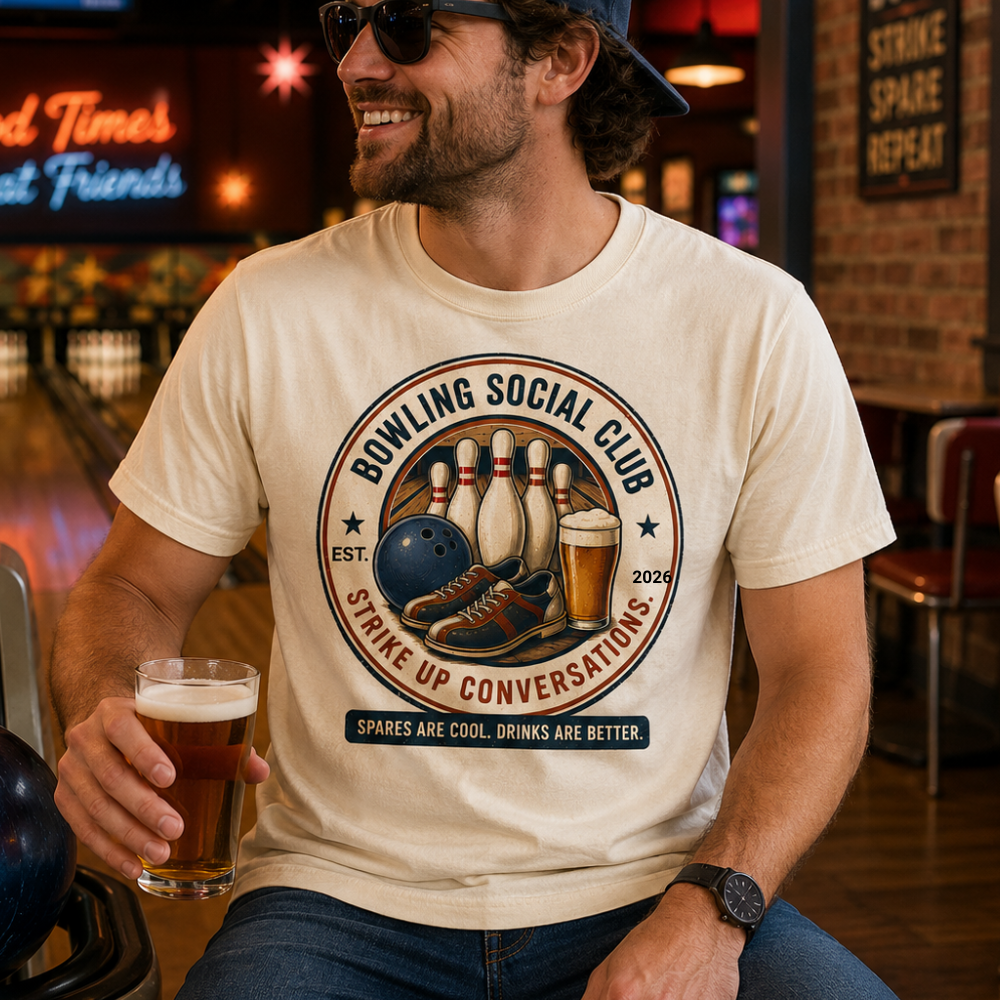 Bowling Social Club Shirt | Strike Up Conversations | Funny Bowling T-Shirt | Comfort Colors 1717 Tee | Bowling Gift for Men & Women | Matching Tumbler Included