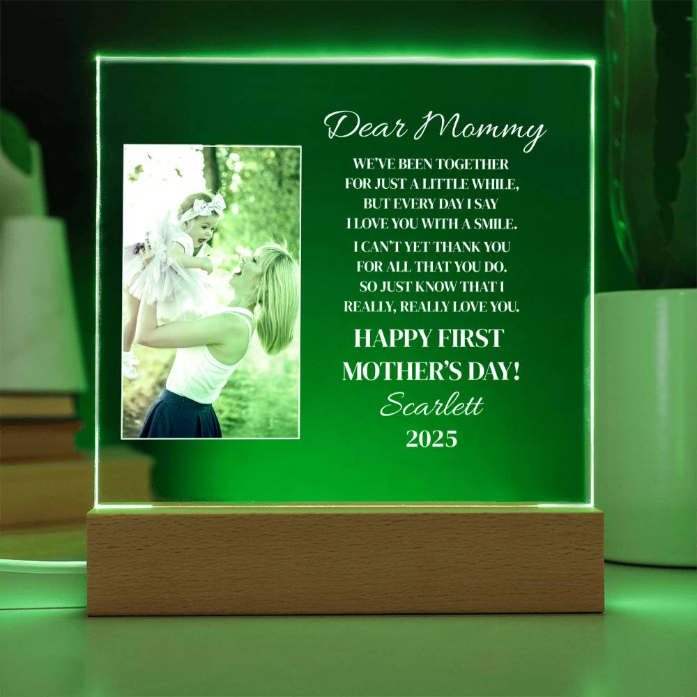 Personalized "Dear Mommy" Acrylic Nite Lite Plaque