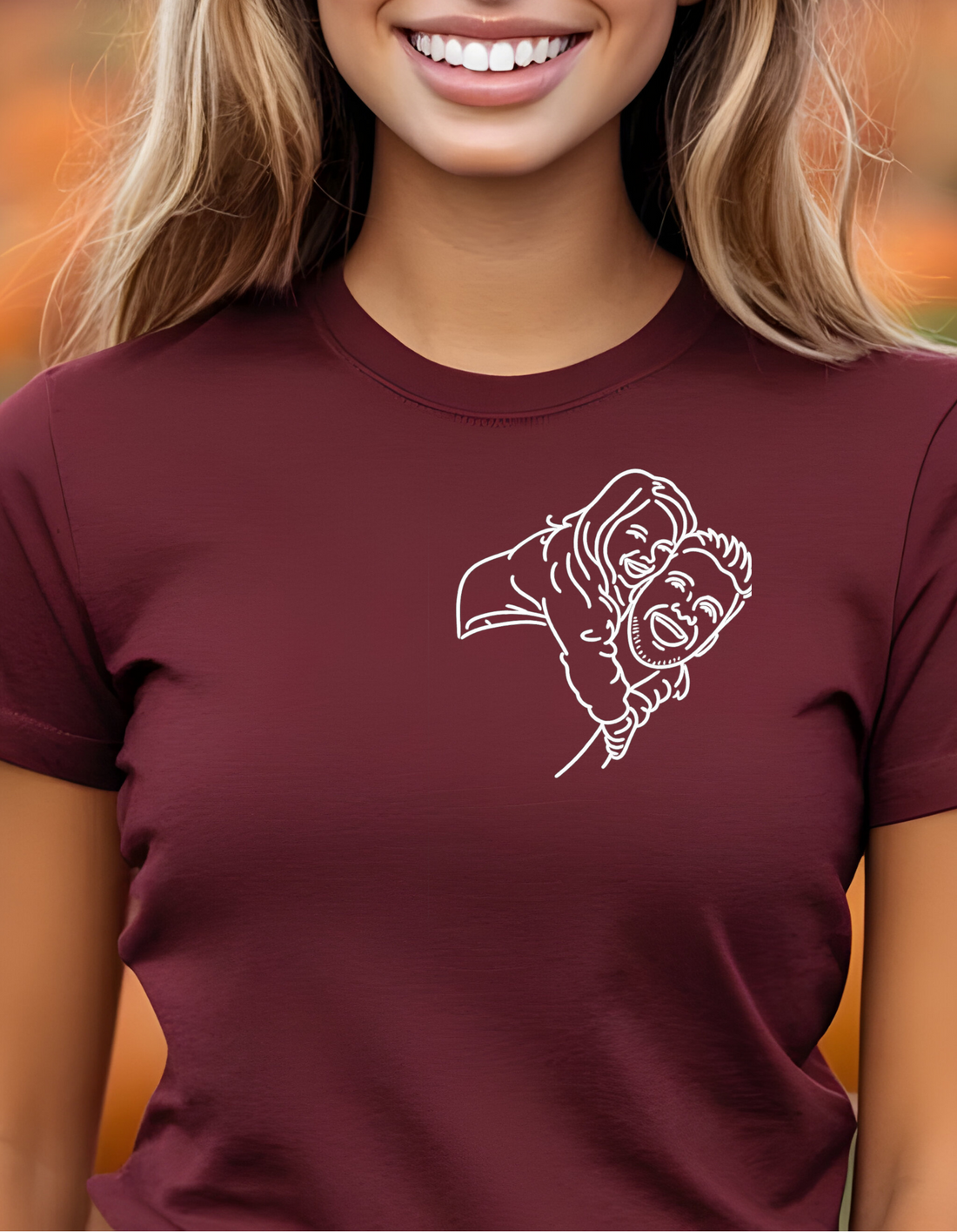 Custom Photo Shirt For Dad Father's Day Gift, Line Art T-Shirt, Dad and Baby Tee, Personalized Gift for Dad