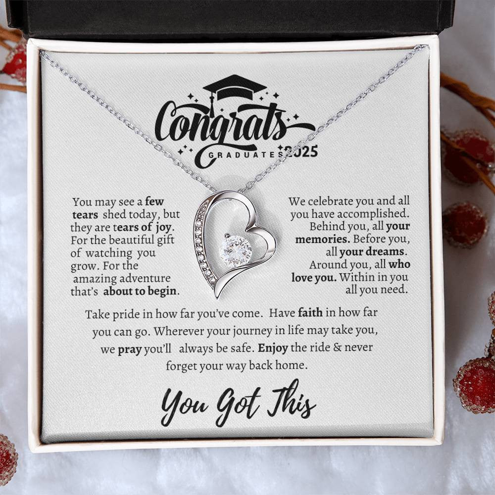 Graduation necklace, Graduation gift, "Congratulations Class of 2025" | Forever Love Necklace