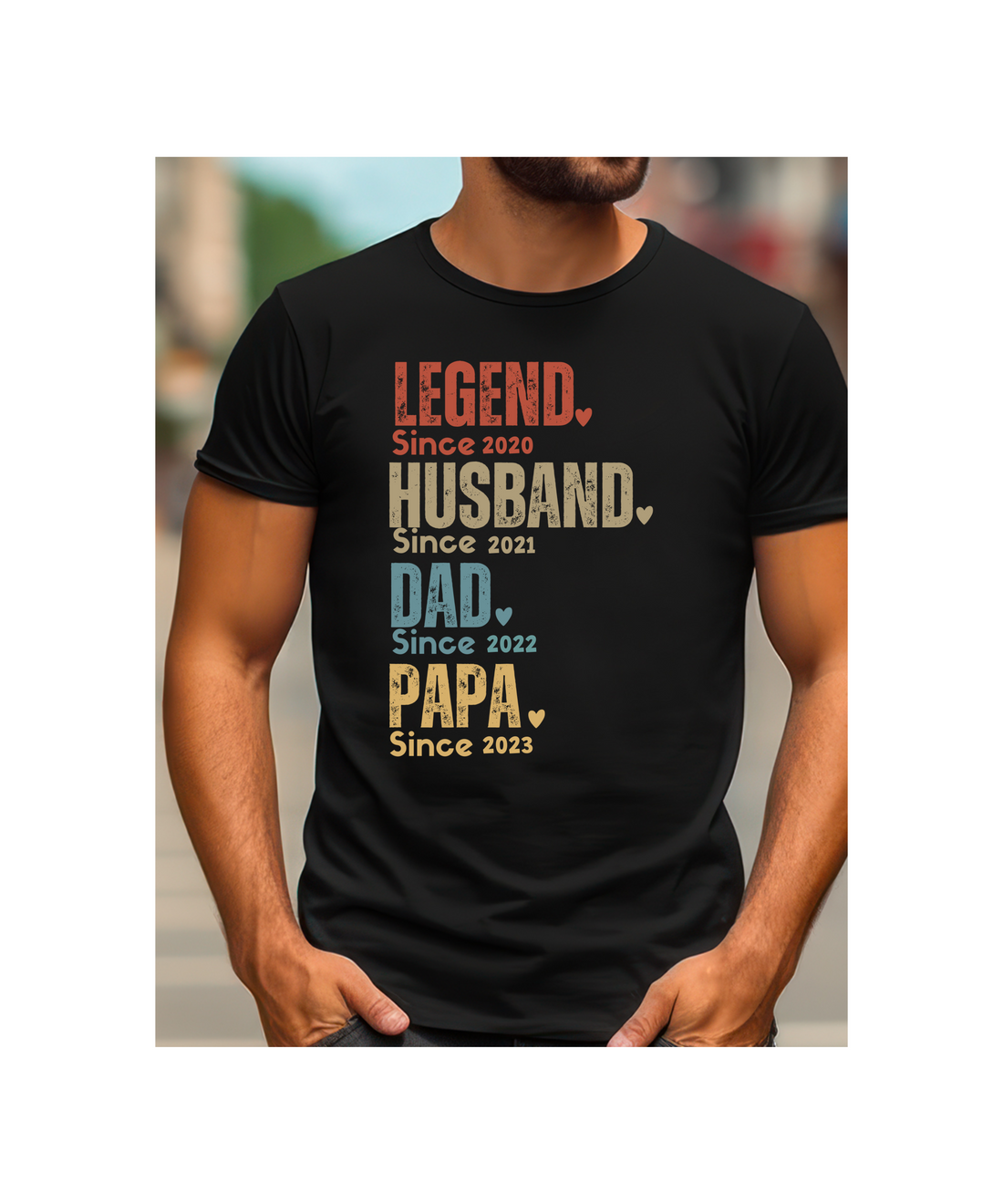 Personalized Dad Shirt, Custom Legend Husband Dad Papa Tee, Father's Day Gift for Dad, Unique Father's Tee, Dad Since 2020