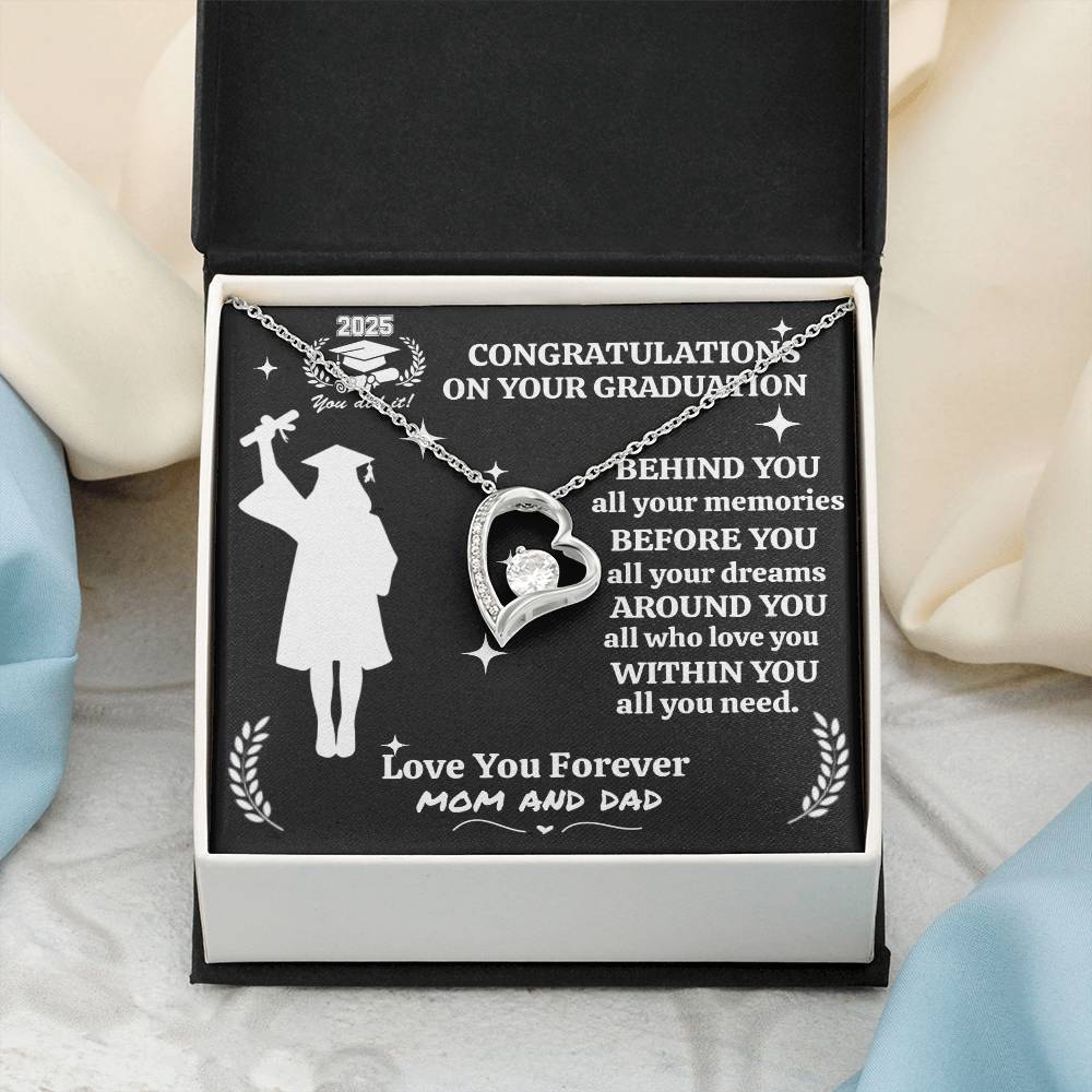 Personalized To My Daughter "Congrats on your Graduation" Forever Love Necklace