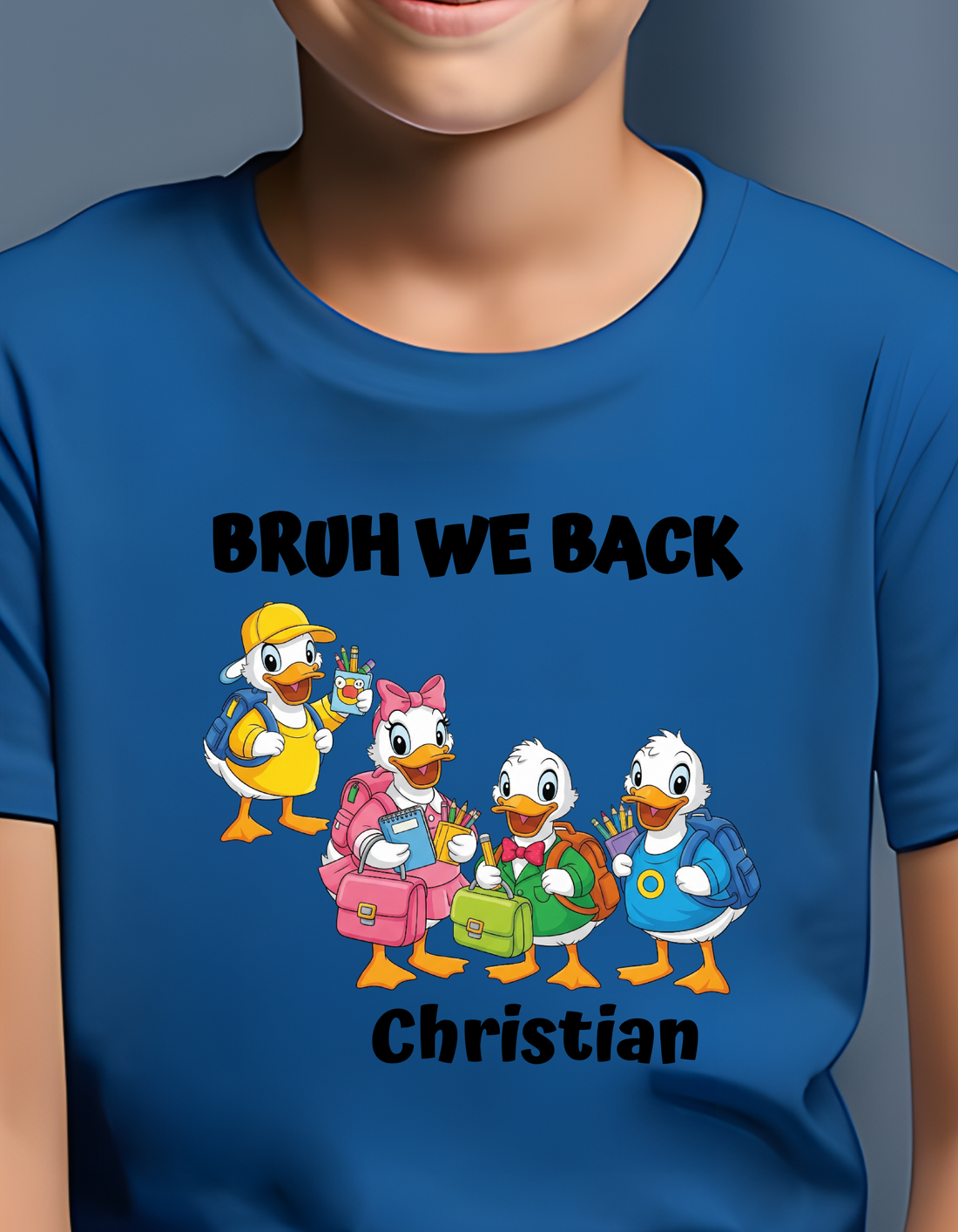 Kids Cartoon Character Tee - Personalized Name