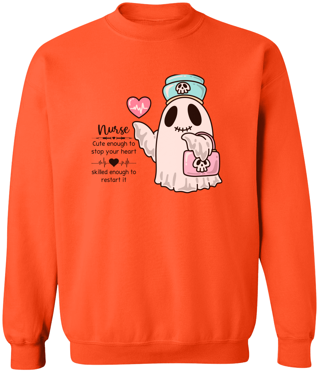 Cute Nurse Ghost Sweatshirt - Fun Halloween Apparel
