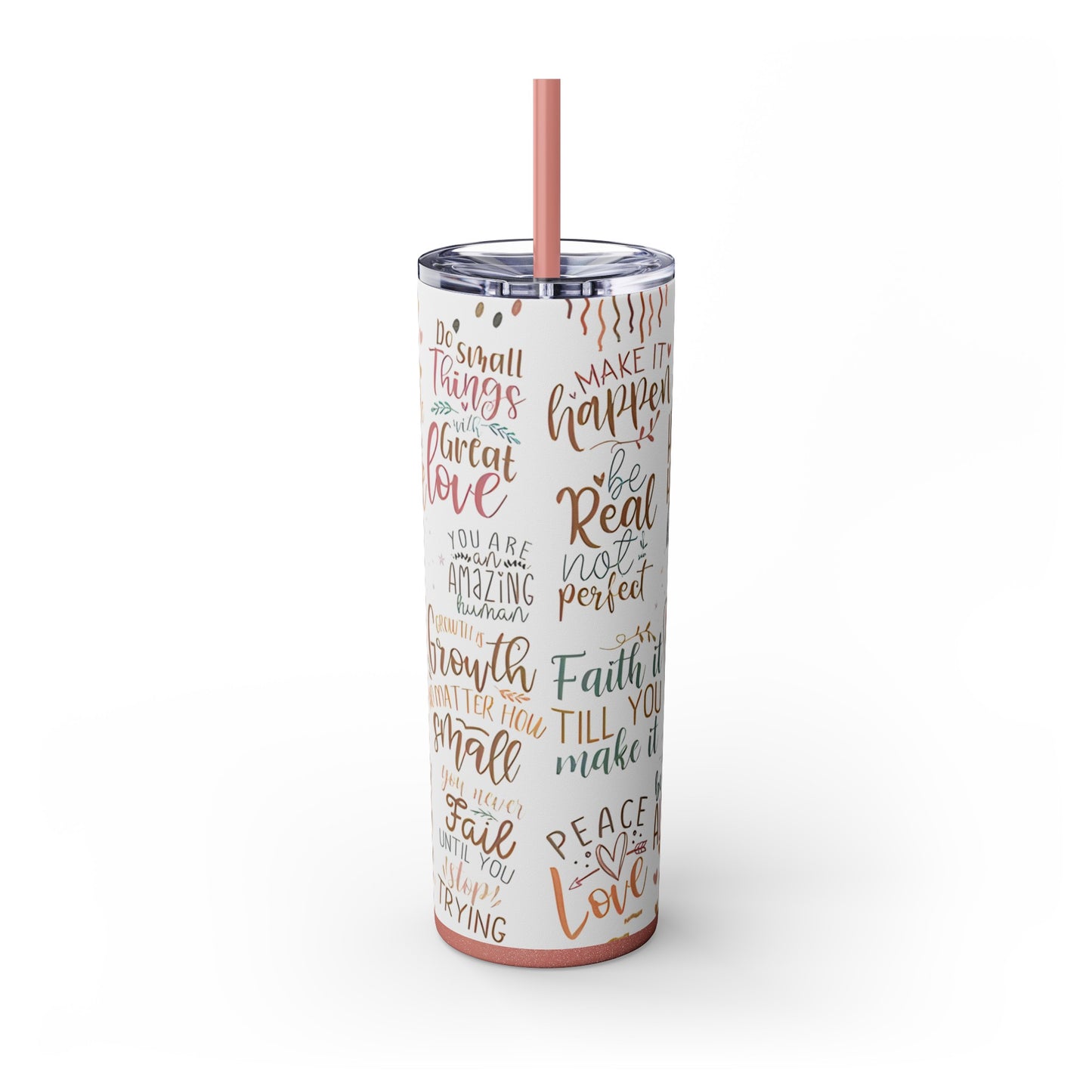 Daily Affirmations Skinny Tumbler with Straw, 20oz