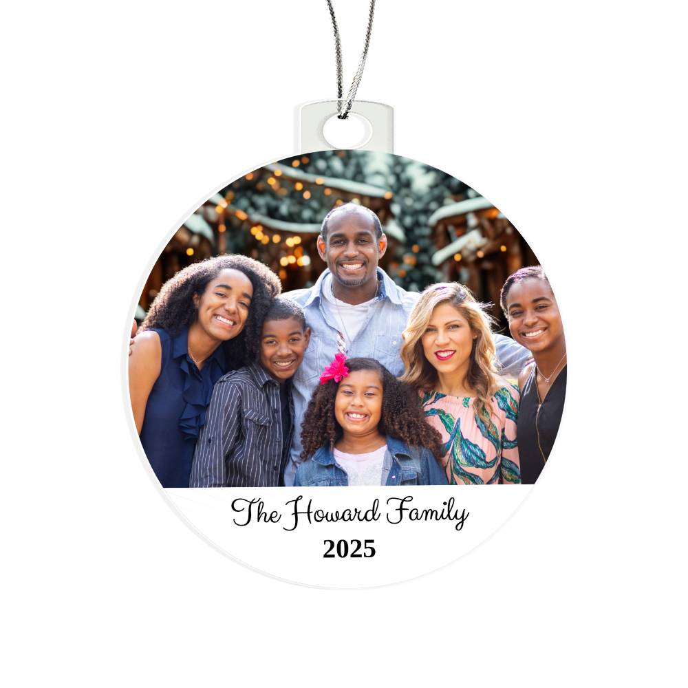 Custom Family Photo Christmas Ornament – Personalized Holiday Keepsake 2025