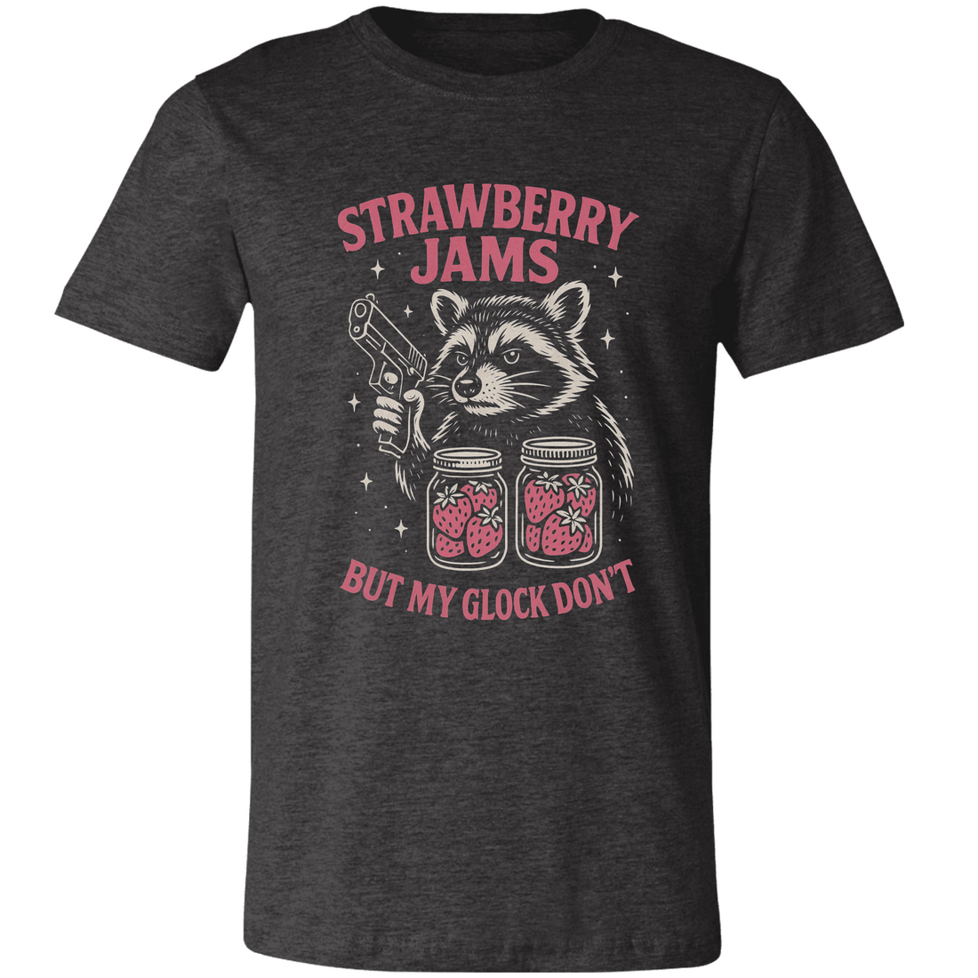 Retro-style graphic tee features a fearless racoon, Funny Animal Pun T-Shirt!