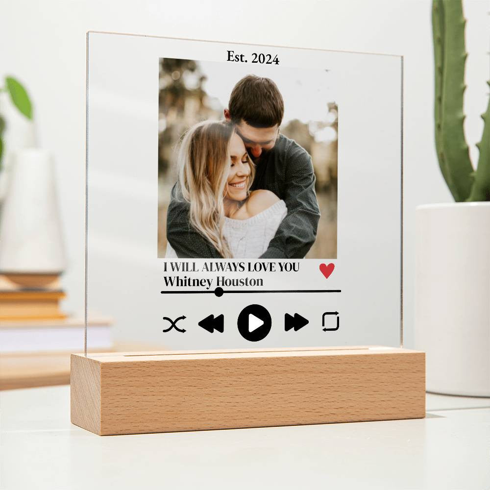 Personalized Song Acrylic Square Plaque | Weddings | Anniversary | Birthdays