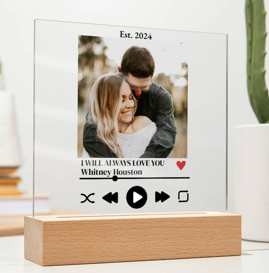 Personalized Song Acrylic Square Plaque | Weddings | Anniversary | Birthdays