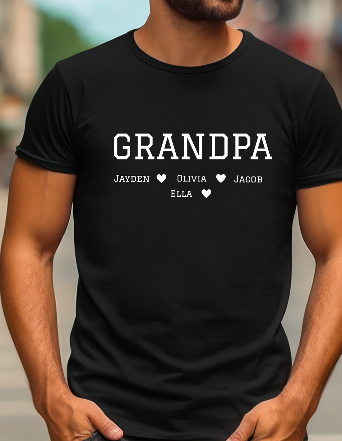 Custom Grandpa Shirt with Grandkids Names, Customized Father's Day Gift for Grandparent