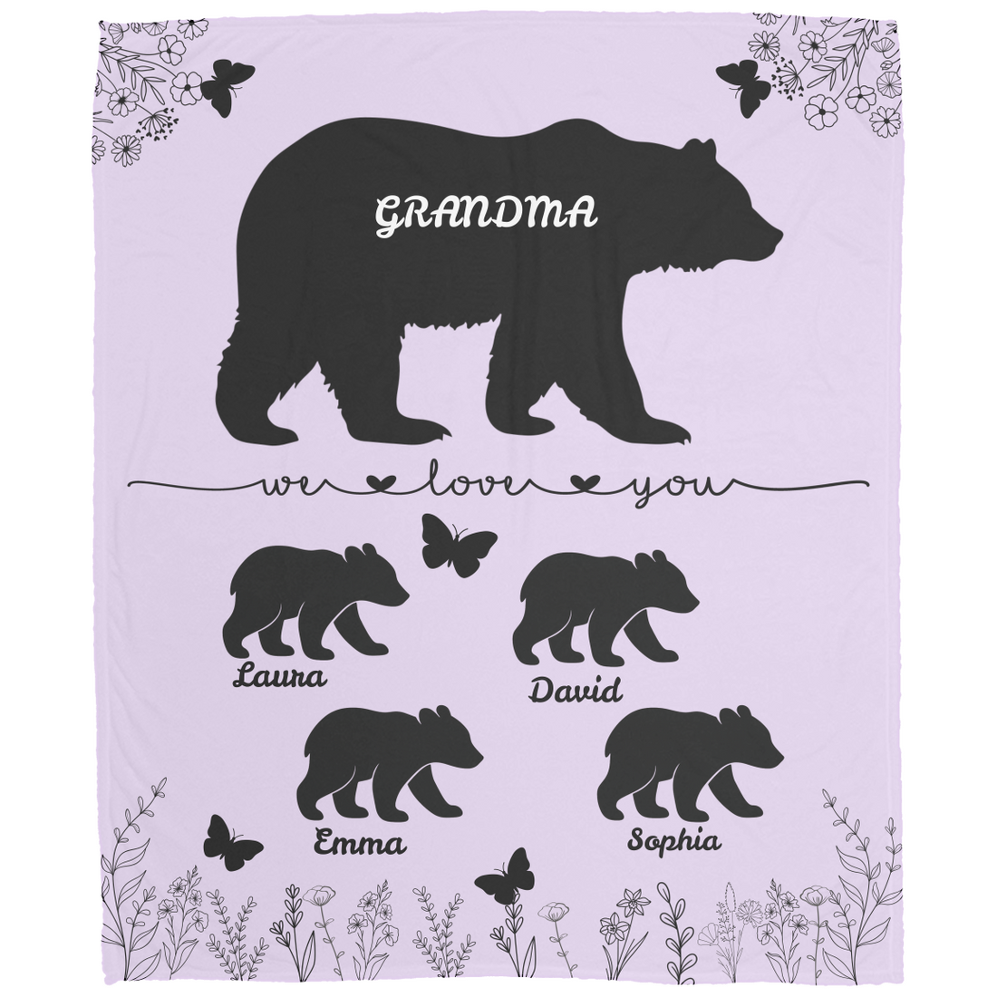 Mother's Day Cozy Blanket for Grandma, Mom, Auntie, Personalized just for them!